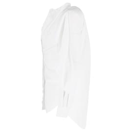 Alexander Mcqueen- Alexander Mcqueen Ruffle Buttoned Long Sleeve Shirt in White Cotton-White