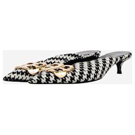 Balenciaga-White Houndstooth pointed-toe kitten heel - size EU 38-White