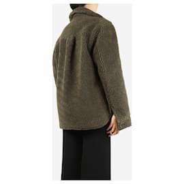 Autre Marque-Khaki green teddy fleece jacket - size UK 10-Green