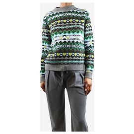 Weekend Max Mara Pull en alpaga et laine jacquard opaco multicolore - taille UK 6 Multicolore