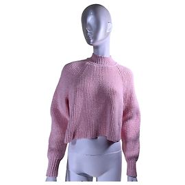 Club Monaco Rosa Crop-Pullover aus Baumwolle Pink
