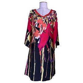 Autre Marque Robe midi en soie Creton Multicolore