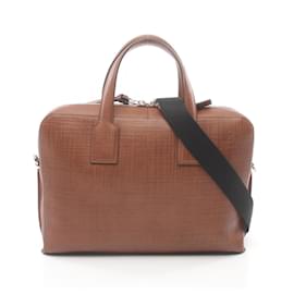 Loewe-Loewe Goya Leather Briefcase-Brown