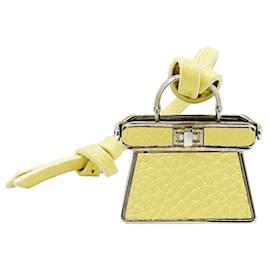 Fendi-Fendi Strap Pico Peekaboo Yellow Leather Charm-Yellow