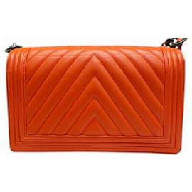 Chanel-Chanel Boy Chanel Chain Shoulder Bag-Orange