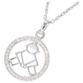 Collier en diamant Chaumet Acrosh-coeur pour bébé garçon Doré