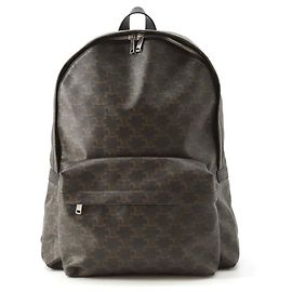 Céline Celine Triomphe Mittel Leder Rucksack Braun Schwarz