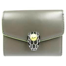Bulgari-Bvlgari Serpenti Fragment Compact Wallet-Brown,Yellow
