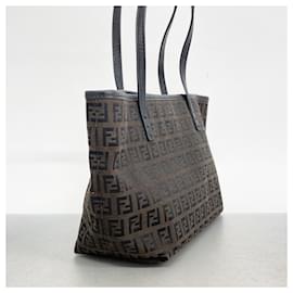 Fendi-Fendi Zucchino Nylon Canvas Tote Bag-Brown,Black