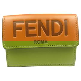 Fendi-Fendi Roma Micro Leather Tri-fold Wallet-Brown
