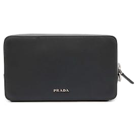 Prada-Prada Saffiano Smartphone Pouch-Black