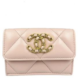 Portafoglio pieghevole Chanel 19 Disneuf Small Coco Mark Rosa