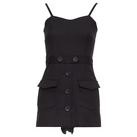 Mono de algodón con tirantes y botones Red Valentino Negro