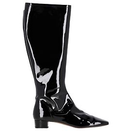 By Far Edie Zipped Knee-High Boots in  Black Patent Leather Black