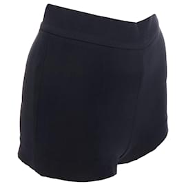 Dior-Christian Dior Wool Silk Crepe Back Darted High Waisted Shorts-Black