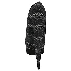 Zigzag-Print Pullover aus schwarzer und weißer Wolle von Saint Laurent Schwarz
