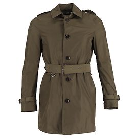 Burberry Single-Breasted  with Belt Trench Coat in Olive Polyester Green Olive green