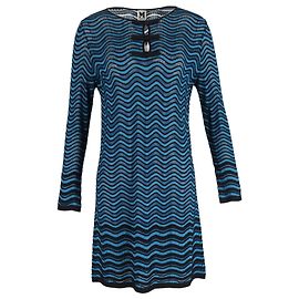Mini-Kleid aus mehrfarbiger Viskose mit Strickschleifendetail M Missoni Wave Mehrfarben Andere