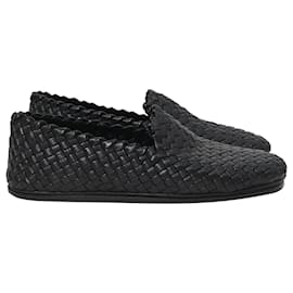 Bottega Veneta- Bottega Veneta Intrecciato Weave loafers in Black Leather-Black