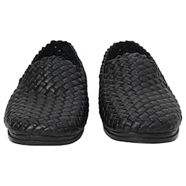 Bottega Veneta- Bottega Veneta Intrecciato Weave loafers in Black Leather-Black
