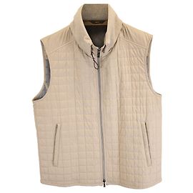 Fendi Logo Steppweste aus beigem Polyester Beige