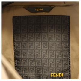 Fendi- Fendi Logo Quilted Vest Jacket in Beige Polyester-Beige