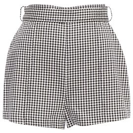 Hochtaillierte Shorts mit Karomuster von Zimmermann Weiß