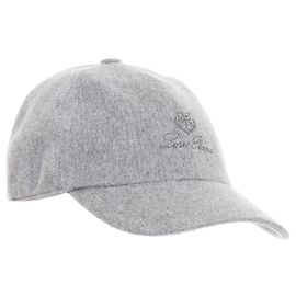 Loro Piana Cashmere Storm System Virgin Wool Cashmere Cap Hat Grey