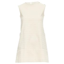 Christian Dior Kinderkleid aus Baumwollmischung mit Cannage-Topstitch Weiß Roh