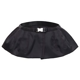Cinturón peplum de tela con hebilla de logo plateado de Prada en nylon Negro