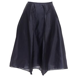 Saia godê A-line de seda com pregas invertidas Giorgio Armani Azul Azul marinho