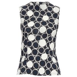Top sin mangas con estampado de círculo Miu Miu Negro