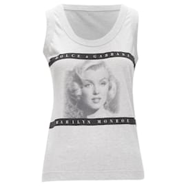 Dolce & Gabbana-Dolce Gabbana Vintage Cinematic Actress Y2K Print Tank Top-Grey