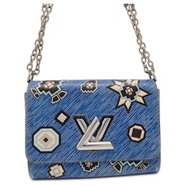 Louis Vuitton-Louis Vuitton Epi Denim Twist MM Shoulder Bag-Blue
