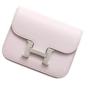 Hermès Cartera Hermes Constance Mauve Pale Evercolor Blanco