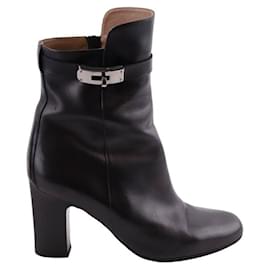 Hermès-Leather boots-Black