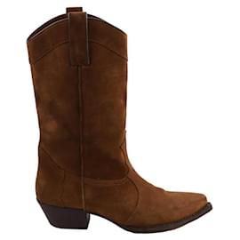 Saint Laurent-Suede boots-Brown