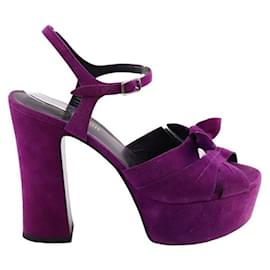 Saint Laurent-Suede heels-Purple