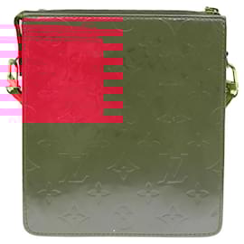 Louis Vuitton-LOUIS VUITTON Monogram Vernis Motto Pouch Fuchsia Pink M91225 LV Auth 92928-Pink,Fuschia