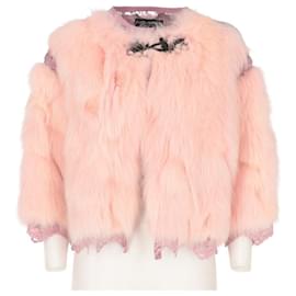 Dolce & Gabbana-Dolce & Gabbana Pink Fur Crop Jacket - 2000s-Pink