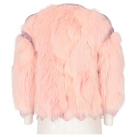 Dolce & Gabbana-Dolce & Gabbana Pink Fur Crop Jacket - 2000s-Pink