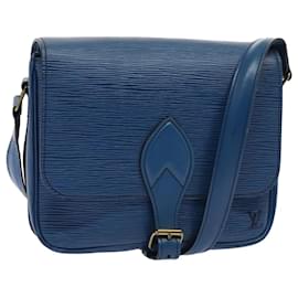 Louis Vuitton-LOUIS VUITTON Epi Cartouchiere MM Shoulder Bag Blue M52245 LV Auth ki4935-Blue