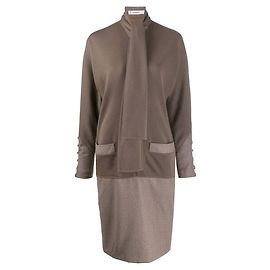 Autre Marque Vestido de lã marrom Jean-Louis Scherrer Marrom