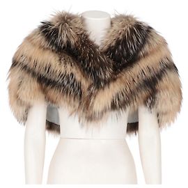 Dolce & Gabbana Brown Shaded Fox Shawl - 2000s Brown