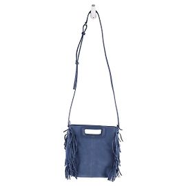 Maje Borsa a tracolla in suede Blu