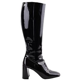 Prada Lacklederstiefel Schwarz