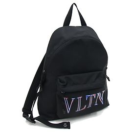 Mochila de lona de nylon preta Valentino Preto