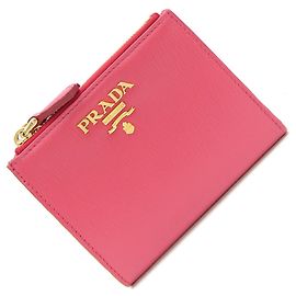 Prada Bi-fold Wallet in Pink Leather Pink Other