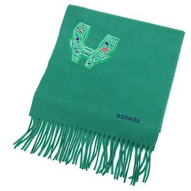 Hermès Hermes grüner Kaschmirschal Grün