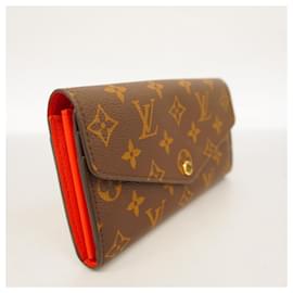 Louis Vuitton-Louis Vuitton Long Wallet Monogram Portefeuille Sarah-Brown,Red